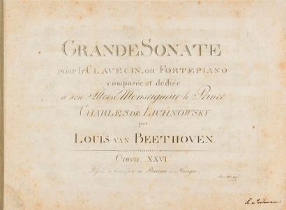  BEETHOVEN Ludwig van (1770-1827). Five early editions of Piano Sonatas . Grande...