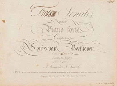 null BEETHOVEN Ludwig van (1770-1827).
Cinq éditions anciennes de Sonates pour piano.
Grande...