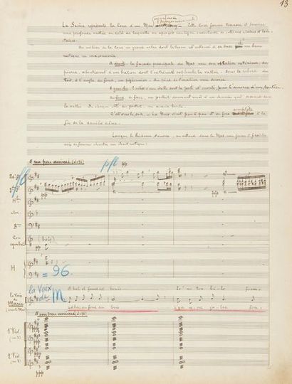  CANTELOUBE Joseph (1879-1957). MANUSCRIT MUSICAL autographe signé « J. Canteloube »,...