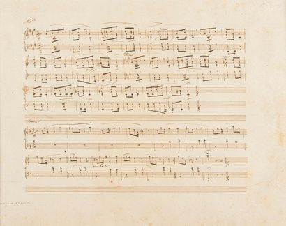 null CHOPIN Frédéric (1810-1849).
MANUSCRIT MUSICAL autograph signed "Ch", Allegretto...