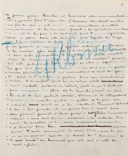 null DEBUSSY Claude (1862-1918).
MANUSCRIPT autograph signed " Claude Debussy ",...