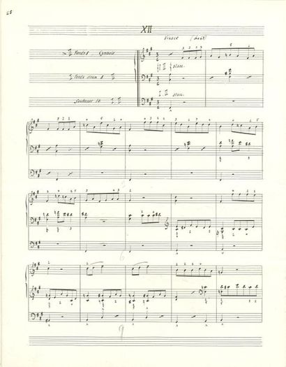  DUPRÉ Marcel (1886-1971). MANUSCRIT MUSICAL autograph, 24 Inventions for organ op....