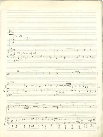 null DUTILLEUX Henri (1916-2013).
MANUSCRIT MUSICAL autographe signé « Henri Dutilleux »,...