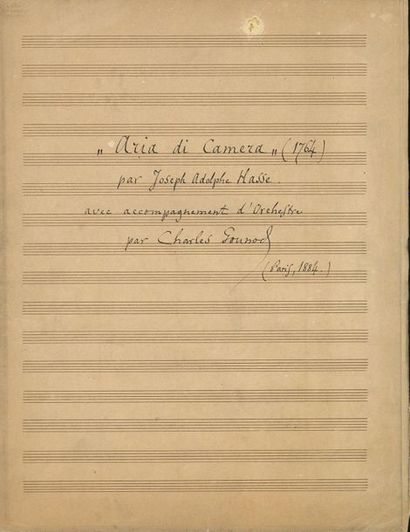  GOUNOD Charles (1818-1893). MANUSCRIT MUSICAL autographe signé « Charles Gounod »,...