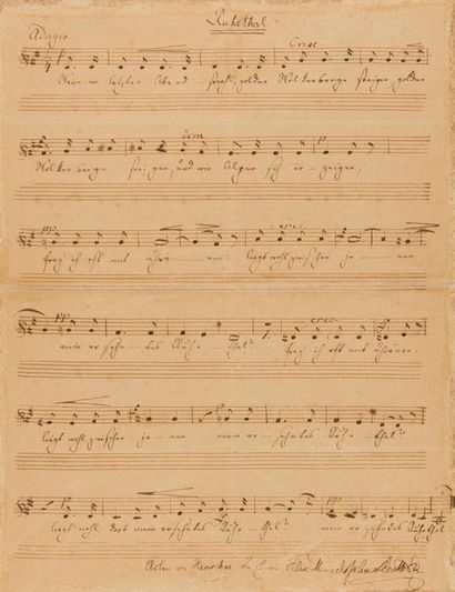 null MENDELSSOHN-BARTHOLDY Felix (1809-1847).
MANUSCRIT MUSICAL autographe signé,...