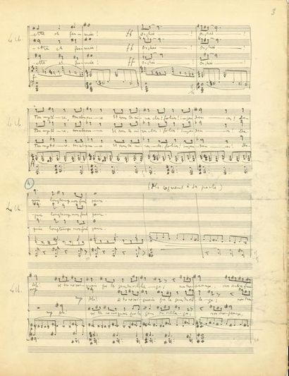 null MILHAUD Darius (1892-1974).
MANUSCRIT MUSICAL autographe signé « Milhaud »,...