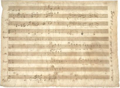 null MOZART Wolfgang Amadeus (1756-1791).
MANUSCRIT MUSICAL autographe, Magnificat...