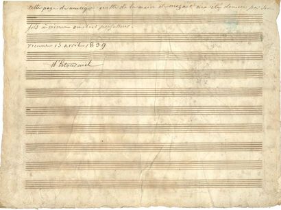  MOZART Wolfgang Amadeus (1756-1791). MANUSCRIT MUSICAL autographe, Magnificat [K.321a],...