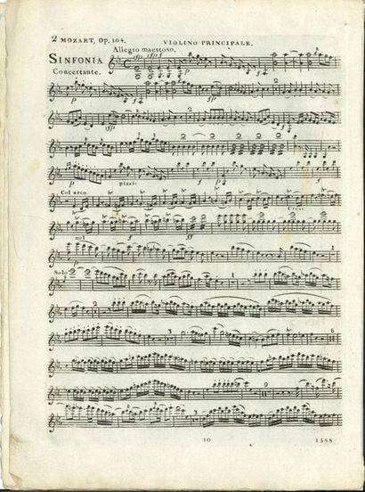 null MOZART Wolfgang Amadeus (1756-1791).
Sinfonie concertante pour Violon & Alto,...