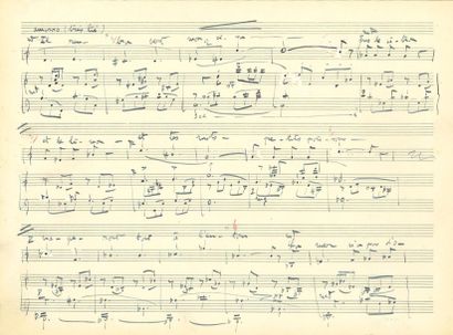 null POULENC Francis (1899-1963).
MANUSCRIT MUSICAL autographe signé « Francis Poulenc »,...