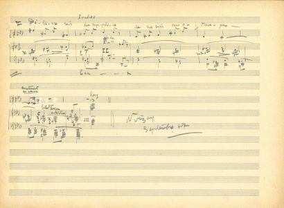  POULENC Francis (1899-1963). MUSICAL MANUSCRIPT autograph signed "Francis Poulenc",...