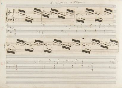  SAINT-SAËNS Camille (1835-1921). MANUSCRIT MUSICAL autographe signé, Grand Duo pour...