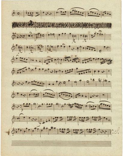  SCHUBERT Franz (1797-1828). MANUSCRIT MUSICAL autographe, Magnificat. Oboe Imo,...