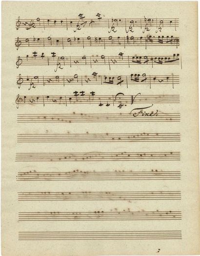 null SCHUBERT Franz (1797-1828).
MANUSCRIT MUSICAL autographe, Magnificat. Oboe Imo,...