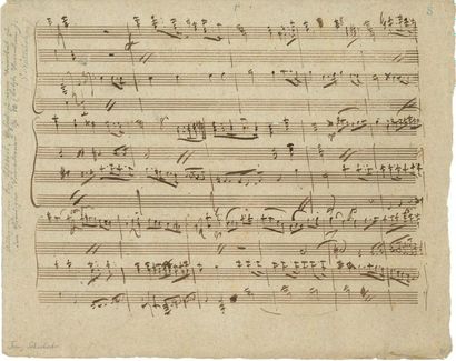  SCHUBERT Franz (1797-1828). MANUSCRIT MUSICAL autographe, fragment des Variationen...