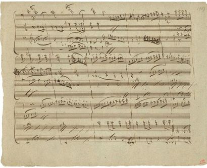 null SCHUBERT Franz (1797-1828).
MANUSCRIT MUSICAL autograph, fragment of the Variationen...