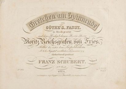  SCHUBERT Franz (1797-1828). Three engraved scores of Lieder after GOETHE; oblong...