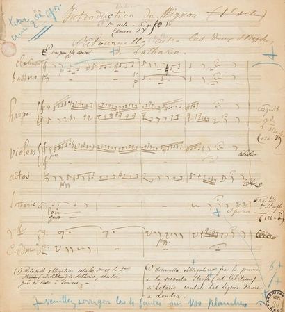 null THOMAS Ambrose (1811-1896).
MUSICAL MANUSCRIPTS autographs of recitatives and...