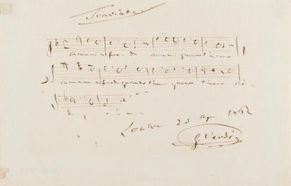 null VERDI Giuseppe (1813-1901).
MANUSCRIT MUSICAL autographe signé « G. Verdi »,...