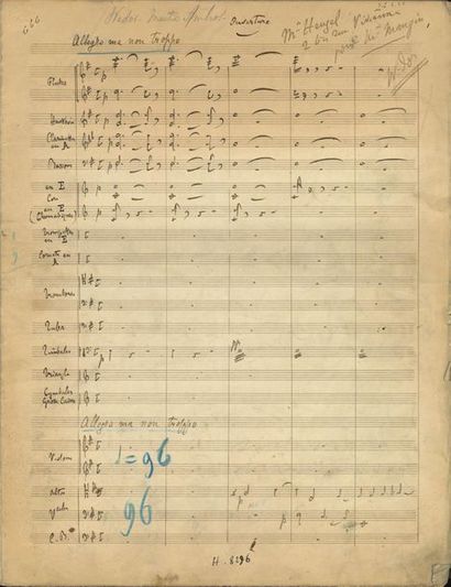  WIDOR Charles-Marie (1844-1937). MUSICAL MANUSCRIPT autograph signed "Widor", Master...