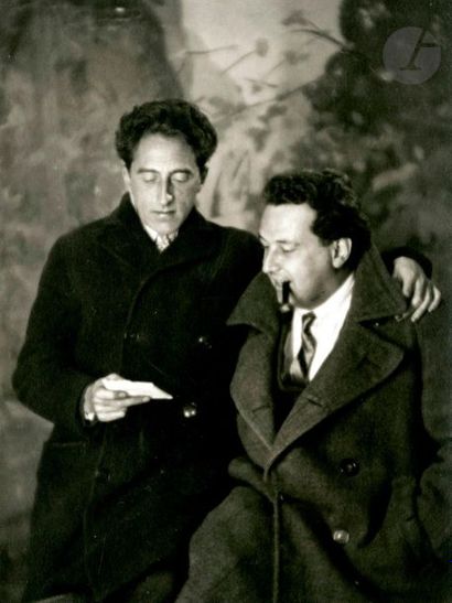 null Boris Lipnitzky (1887-1971) 
Jean Cocteau
 and Arthur Honegger, c. 1930. 

Period...