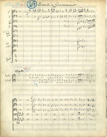 null Henri CASADESUS (1879-1947). 2 manuscrits musicaux autographes signés, Le Rosier,...