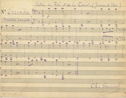 null Charles GOUNOD. P.A.S. musicale, [1873 ?] ; 1 page oblong in-8.

Citation de...