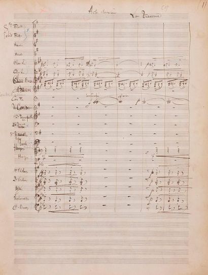 null Xavier LEROUX (1863-1919). Manuscrit musical autographe, William Ratcliff ;...