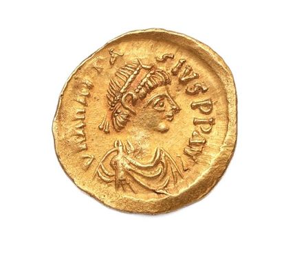 null ANASTASIS (491 - 518). Hoist. Constantinople. 1.48 g

His tiara bust on the...