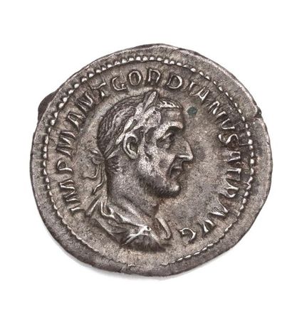 null GORDIAN 1st of Africa (238). Denarius.

His laurelled bust on the right. R/...