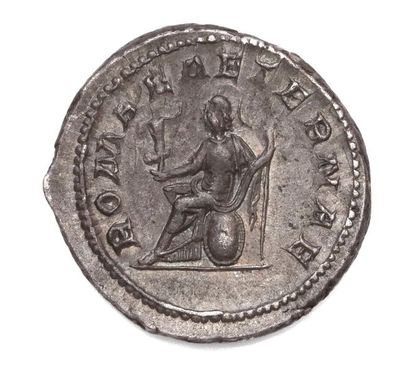 null GORDIAN 1st of Africa (238). Denarius.

His laurelled bust on the right. R/...