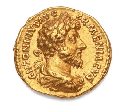 null MARC AURÈLE (161 - 180). Aureus. 7.33 g. Rome (164).

His bust is laurelled,...