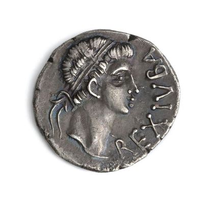 null MAURITANIA: Juba II (25 BC - 23 AD). Denarius. 

His diademed head on the right.

R/...