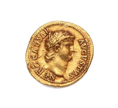 null 
Nero (54 - 68). Aureus. 7.27 g. Rome (65-66)
His laurelled head on the right....