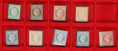 null [STAMPS] FRANCE

A set of 9 fine reprints from 1862.

Numbers 2, 3, 5, 6, 8...
