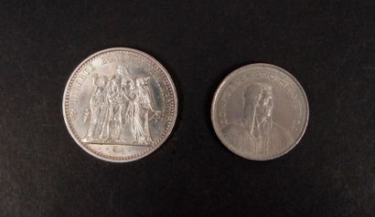 null Lot of 134 pieces of 5 Francs in silver. Sower type. The 60's. A
10 Francs silver...