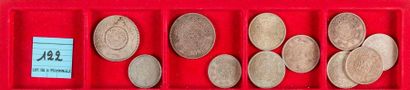 null LOT of 32 coins, mainly from the 19th century: 
5 silver écus (including 2 double...