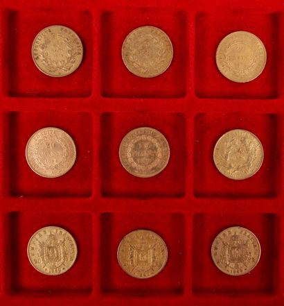 null 9 pieces of 20 Francs in gold
:- 1 piece of 20 Francs in gold. Type
 Ceres....
