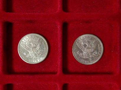 null Deux pièces de 5 Dollars en or. Type Liberty. 1887 S - 1894