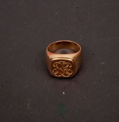 null Knight's signet ring in gold (18K). Weight: 24.9 g