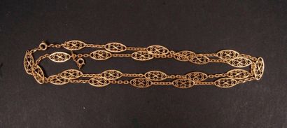 null Gold chain with filigree links (18K). Weight: 17.2 g
