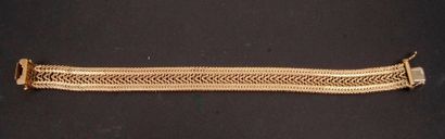 null Gold plaited ribbon bracelet (18K). Weight: 33,8 g