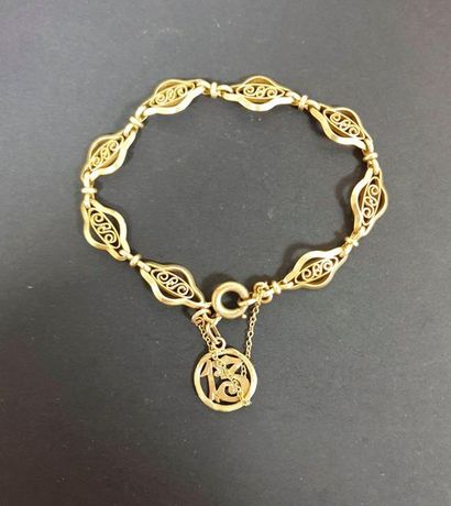 null Bracelet pendentif "n°13" en or (18K). Poids : 15,7 g