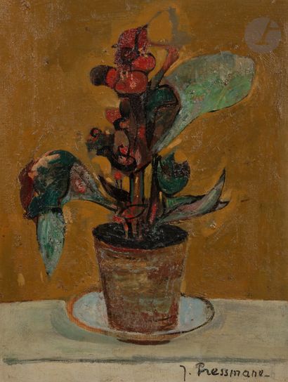 null Joseph PRESSMANE (1904-1967) 
Bouquet de fleurs 
Huile sur toile. 
Signée en...