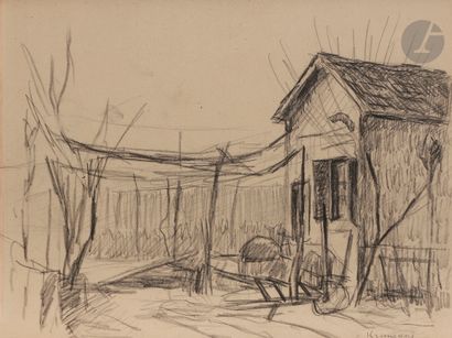 null Pinchus KREMEGNE (1890-1981) 
La Ferme 
Crayon. 
Signé en bas à droite. 
20 x 27 cm

Mots...
