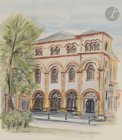 null CATHERINE TACCONI (20th century) 
The Synagogue of Metz, 1994 
Watercolour and...