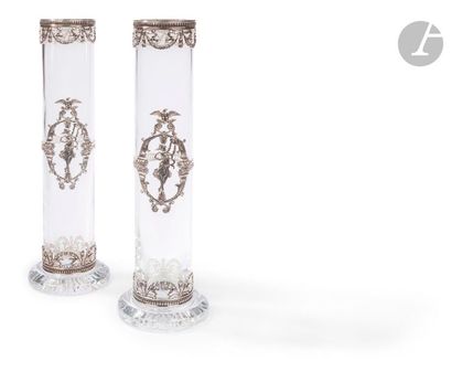 null PORTUGAL - PORTO XXe siècle
Paire de vases circulaires en cristal monture en...