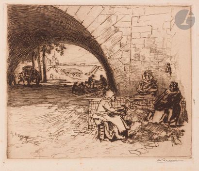 null Auguste Lepère (1849-1918)
Cardeuses de matelas au Pont Marie. 1891. Eau-forte...