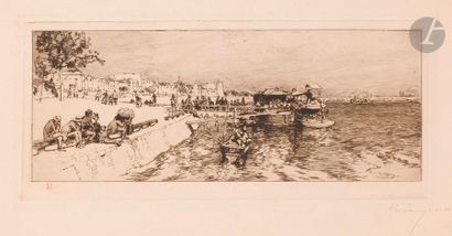 null Auguste Lepère (1849-1918)
Embarcadère, quai de Bercy. 1891. Eau-forte. 335 x 145....