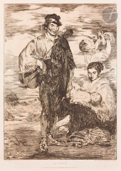 null Édouard Manet (1832-1883)
Les Gitanos. 1862. Eau-forte. 235 x 315. Guérin 21 ;...
